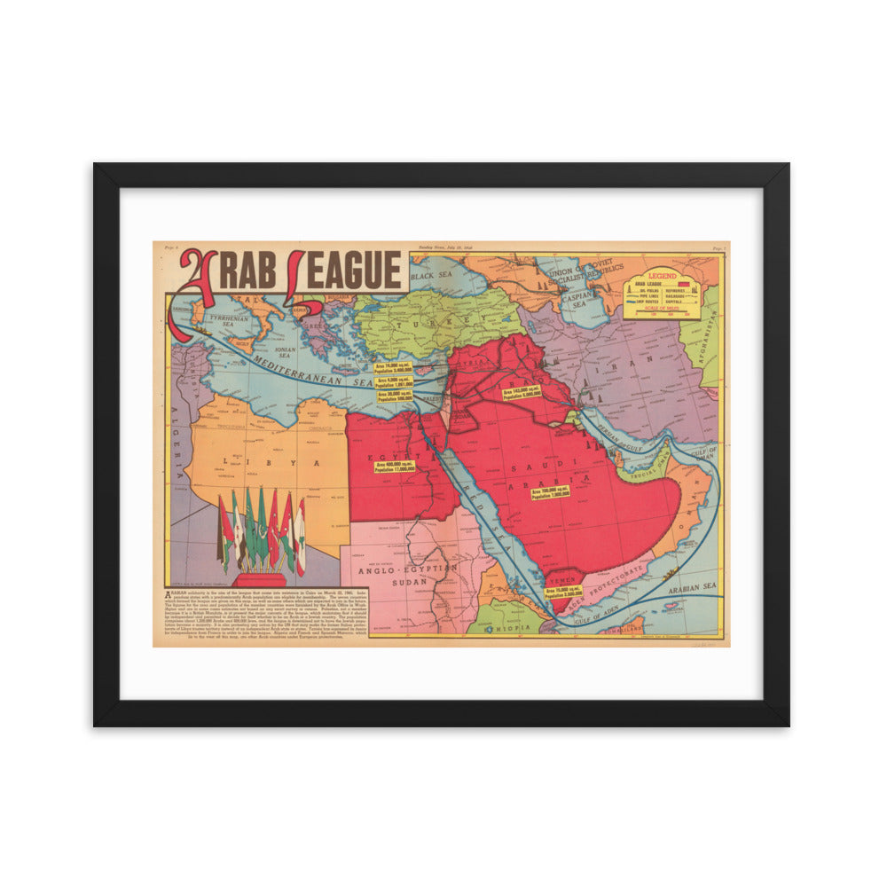 Map of the Arab League - 1946