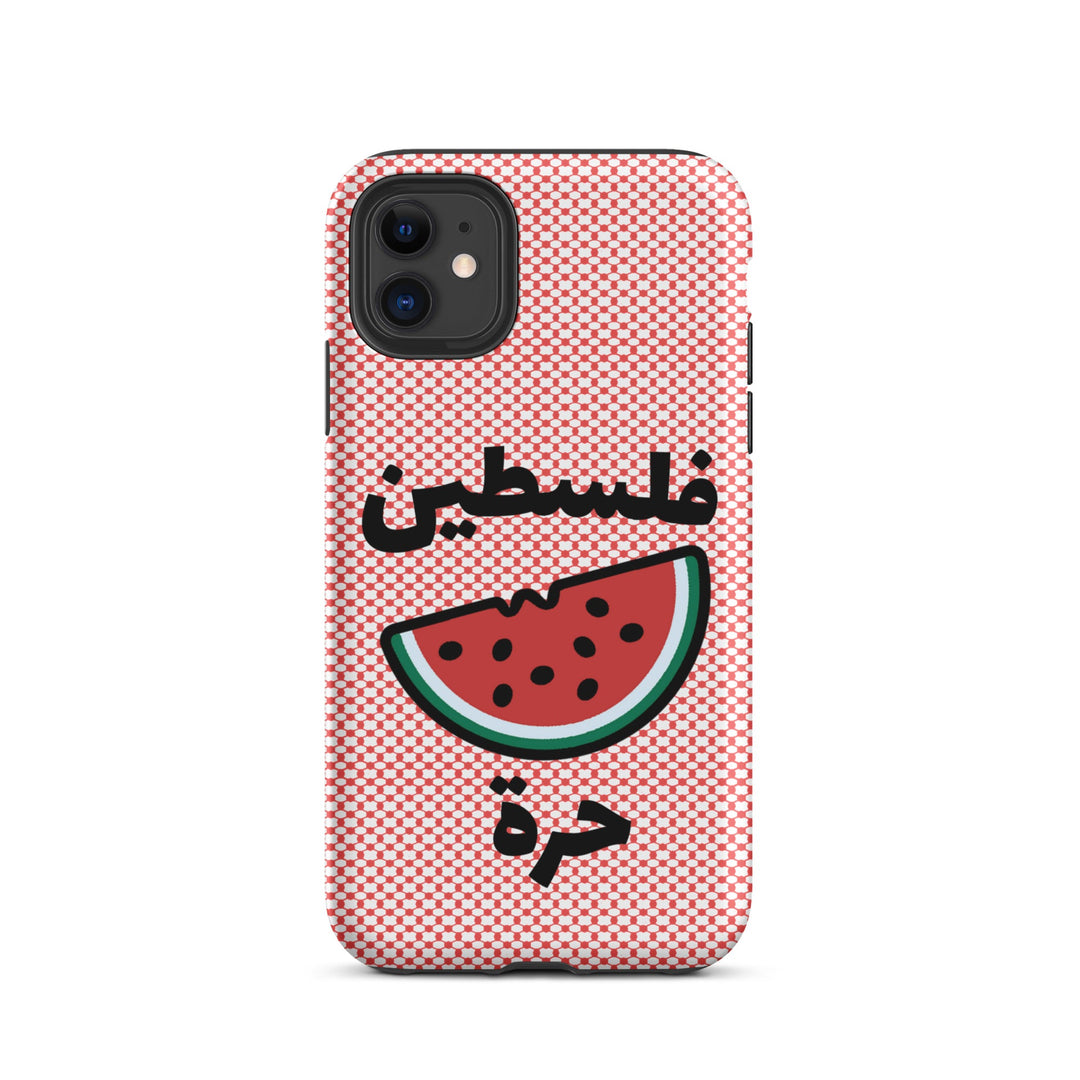 Free Palestine Watermelon Keffiyeh iPhone Case