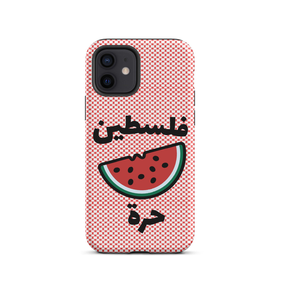 Free Palestine Watermelon Keffiyeh iPhone Case