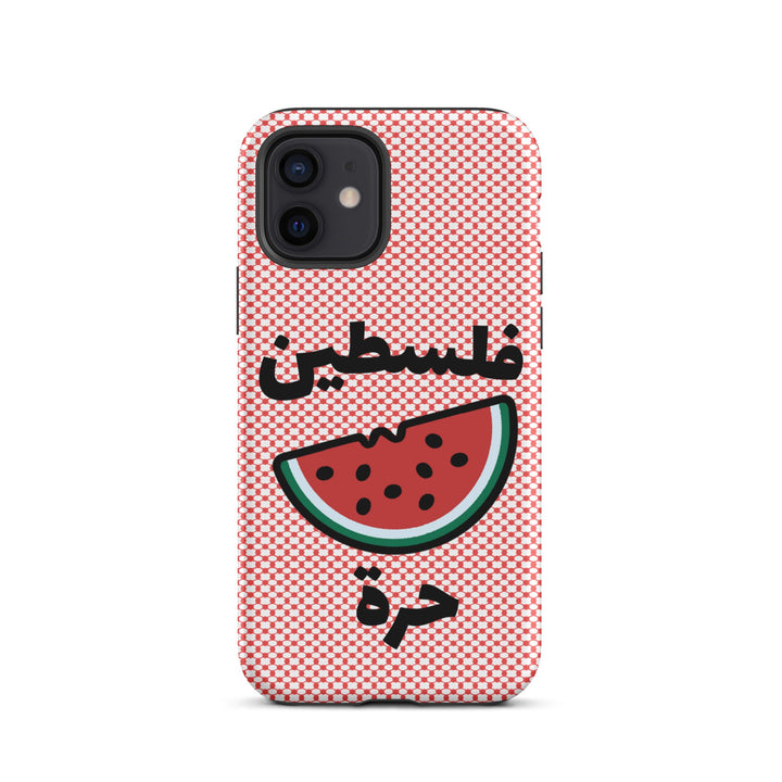 Free Palestine Watermelon Keffiyeh iPhone Case