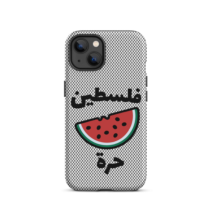 Free Palestine Watermelon Keffiyeh iPhone Case