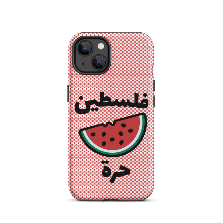 Free Palestine Watermelon Keffiyeh iPhone Case