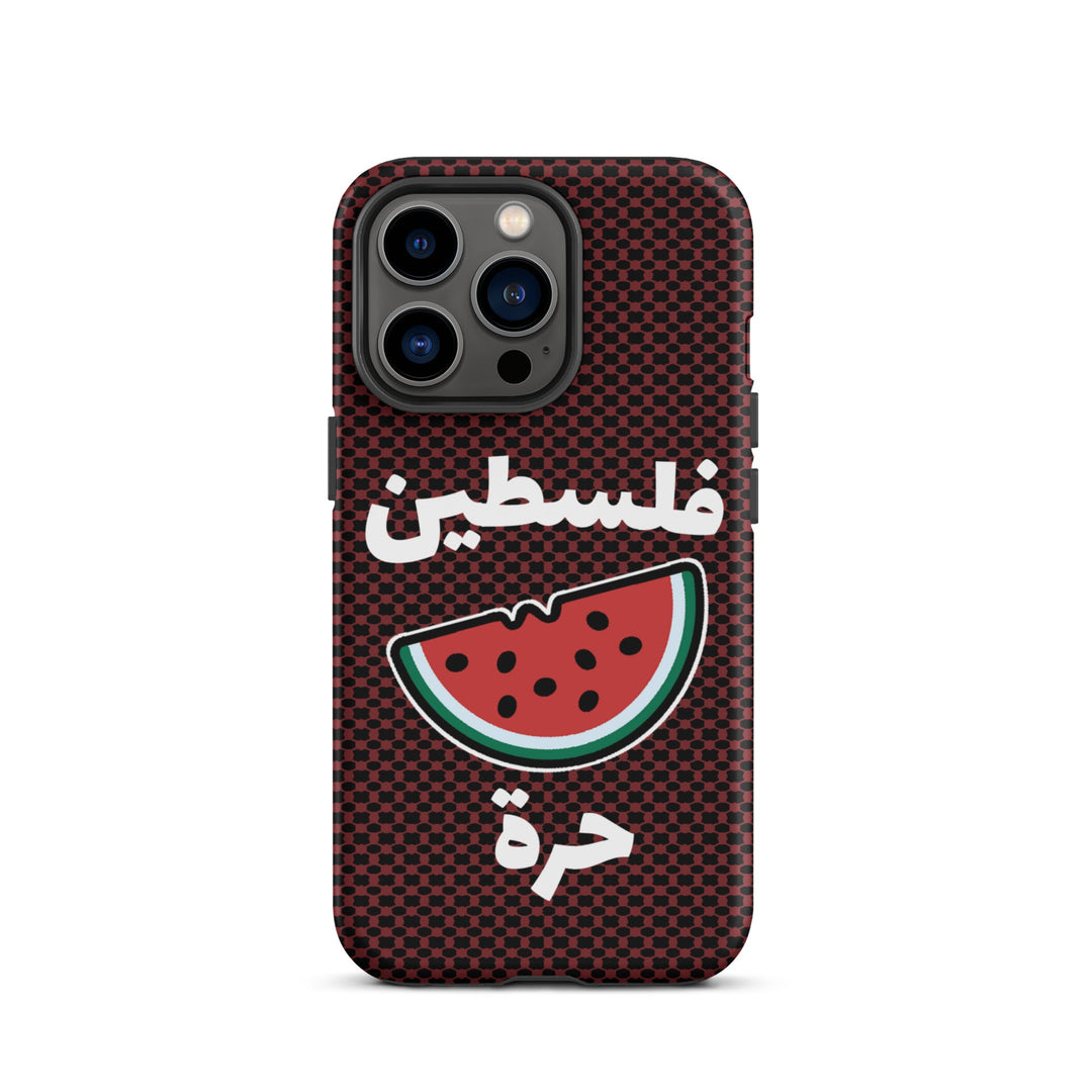 Free Palestine Watermelon Keffiyeh iPhone Case