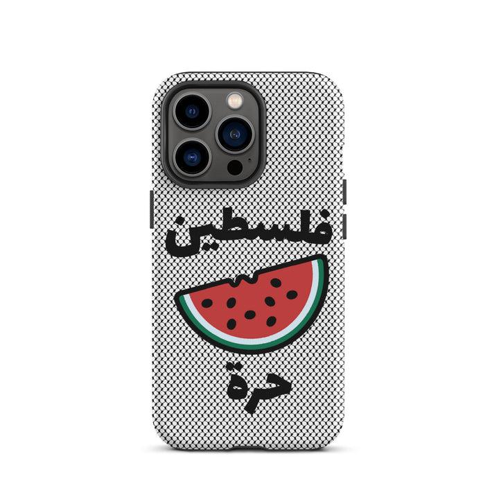 Free Palestine Watermelon Keffiyeh iPhone Case