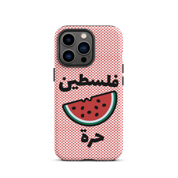 Free Palestine Watermelon Keffiyeh iPhone Case