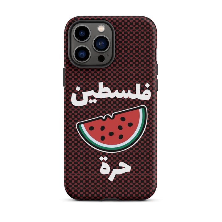 Free Palestine Watermelon Keffiyeh iPhone Case