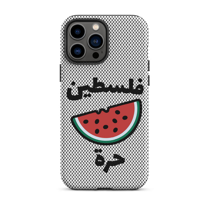 Free Palestine Watermelon Keffiyeh iPhone Case