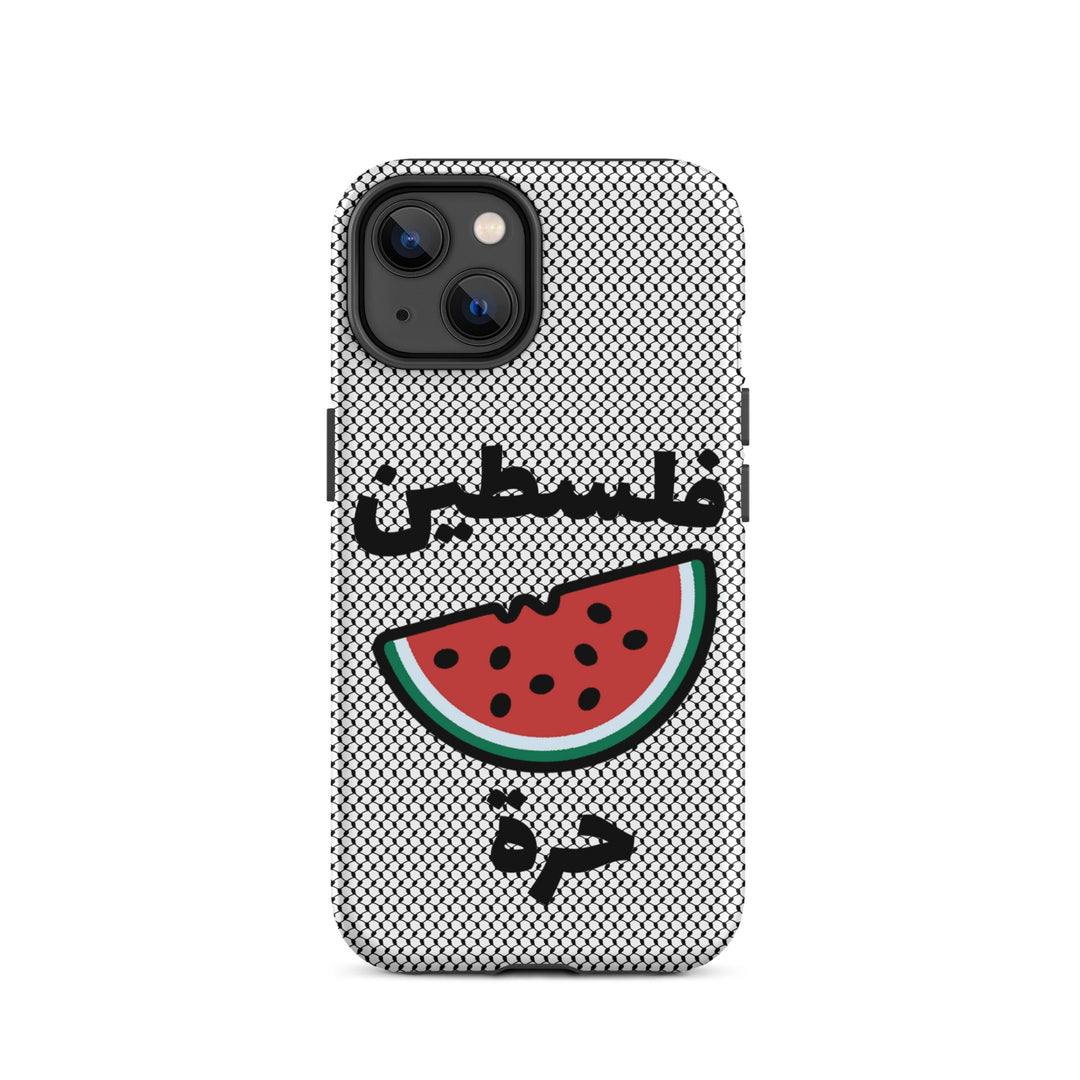 Free Palestine Watermelon Keffiyeh iPhone Case