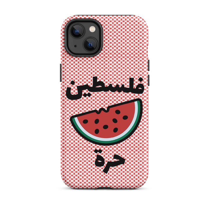 Free Palestine Watermelon Keffiyeh iPhone Case