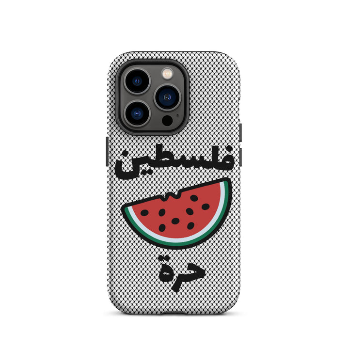 Free Palestine Watermelon Keffiyeh iPhone Case