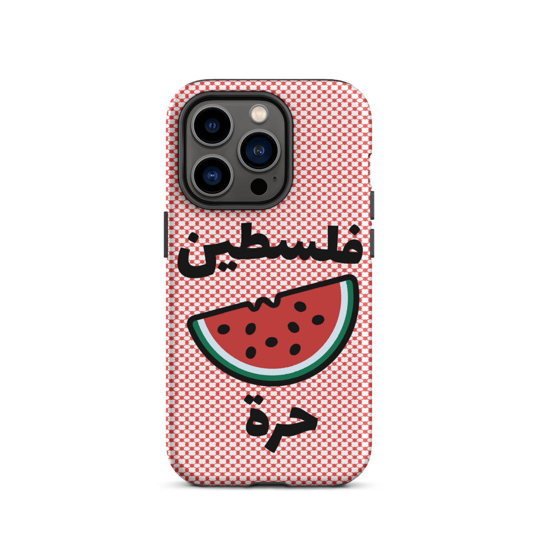 Free Palestine Watermelon Keffiyeh iPhone Case