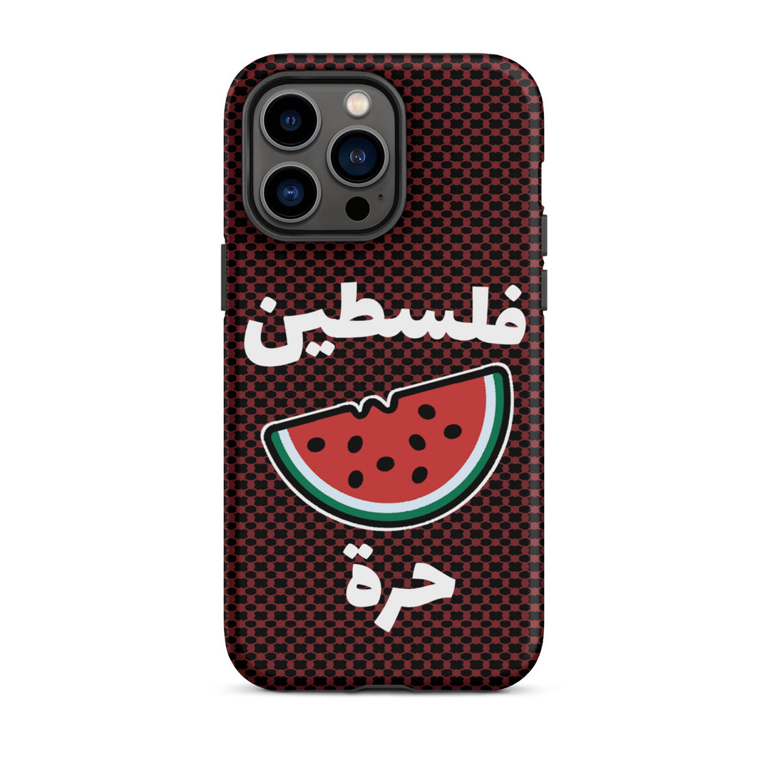 Free Palestine Watermelon Keffiyeh iPhone Case