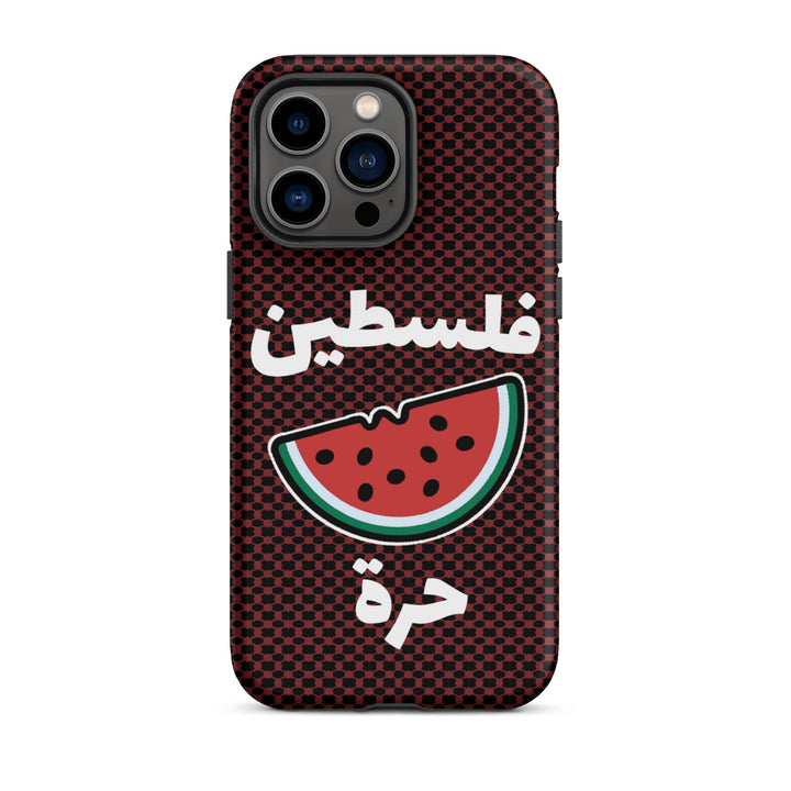 Free Palestine Watermelon Keffiyeh iPhone Case