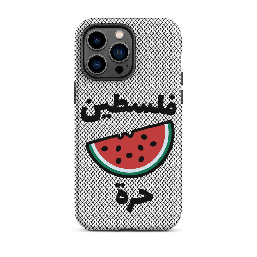 Free Palestine Watermelon Keffiyeh iPhone Case