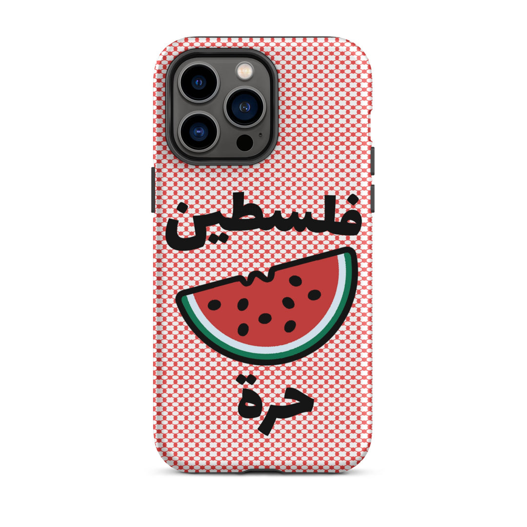 Free Palestine Watermelon Keffiyeh iPhone Case