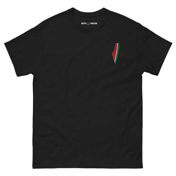 Embroidered Palestine Watermelon Map - T Shirt