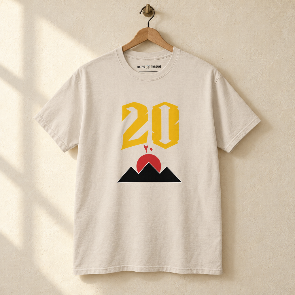 Egypt Pyramids of Giza Area Code T-shirt, hanging on a wooden hanger against a pale wall.
