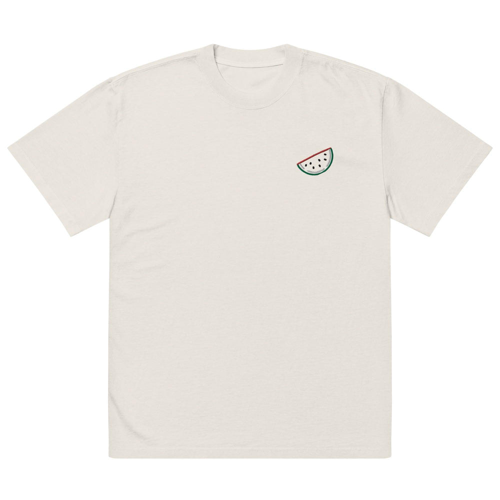 Embroidered Palestine Watermelon Outline - Oversized T Shirt - Native Threads