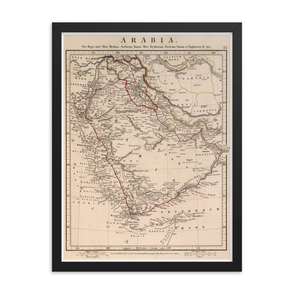 Map of Arab Peninsula and Levant - 1828