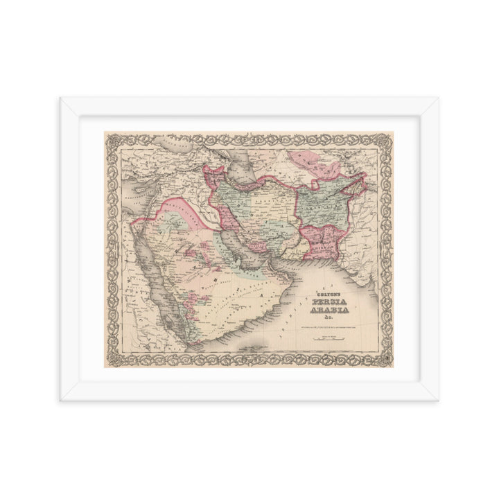 Map of Arab Peninsula, Levant, and Iran - 1855