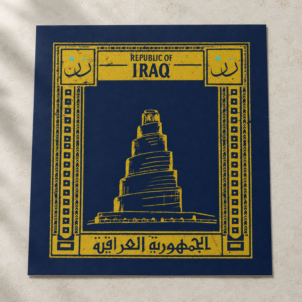Iraq Postcard Poster, close-up of the printed artwork.