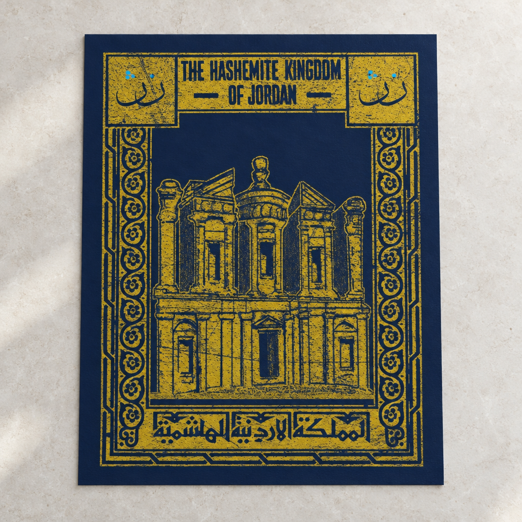 Jordan Postcard Poster, close-up of the printed artwork.