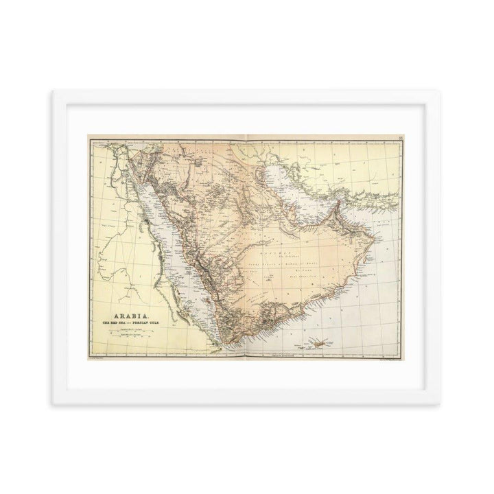 Map of Arab Peninisula - 1882 - Native Threads Palestine clothing