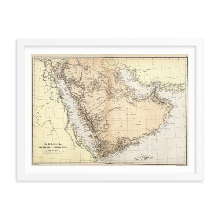 Map of Arab Peninisula - 1882 - Native Threads Palestine clothing