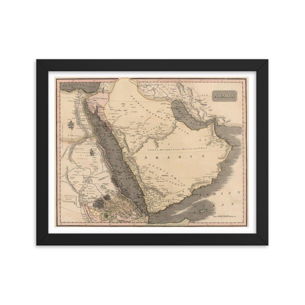 Map of Arab Peninsula and Nile Valley - 1818 - Native Threads Palestine clothing