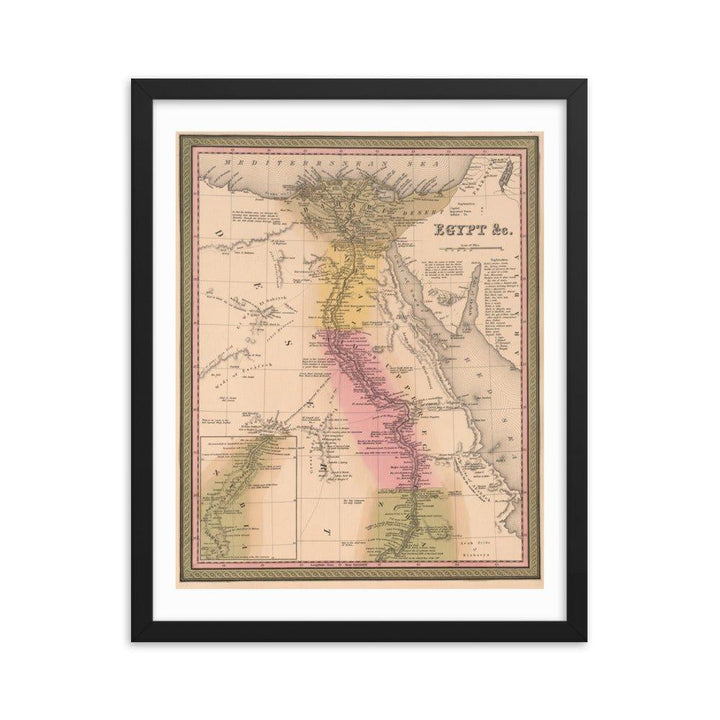 Map of Egypt - 1849 - Native Threads Palestine clothing
