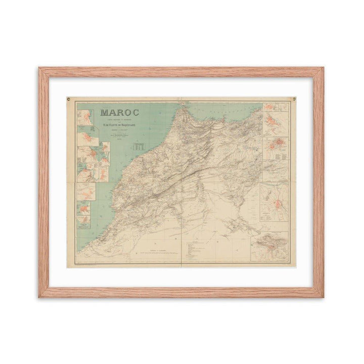Map of Morocco - 1908 - Native Threads Palestine clothing