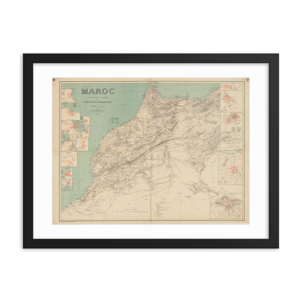 Map of Morocco - 1908 - Native Threads Palestine clothing