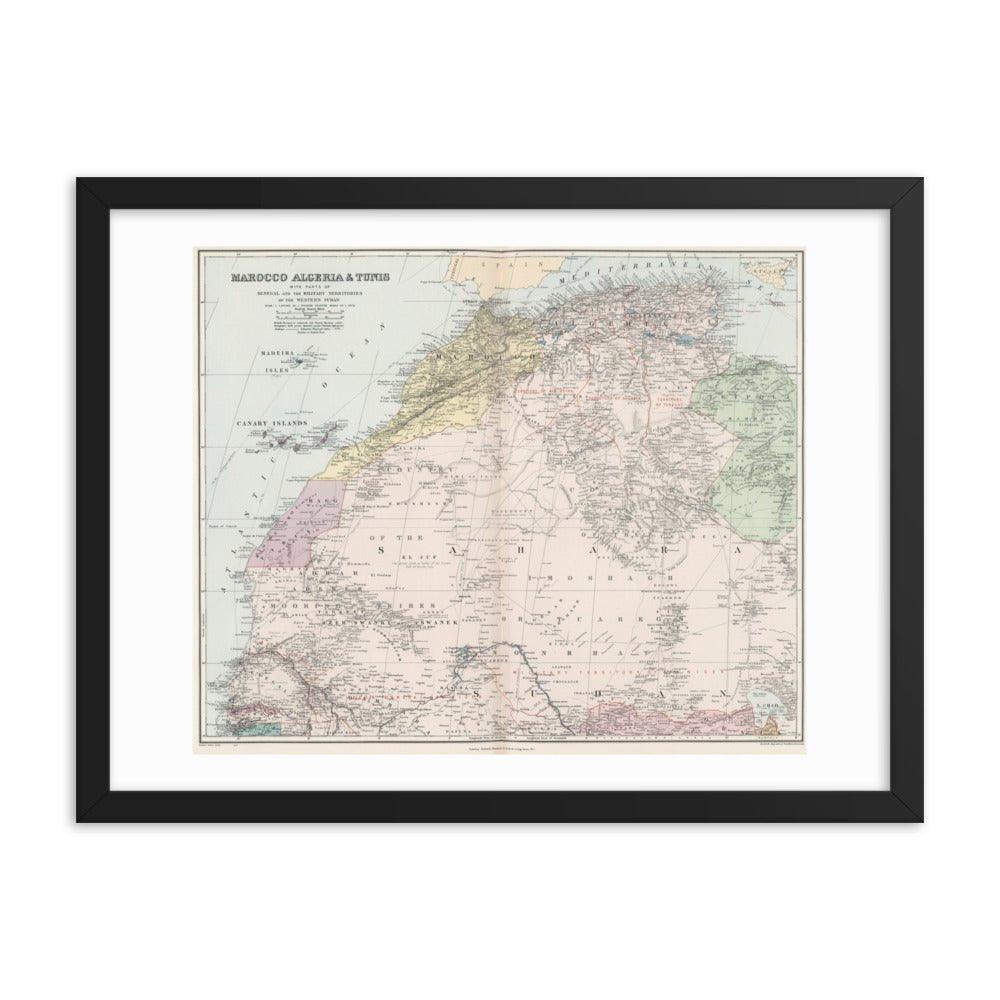 Map of North Africa - 1904 - Native Threads Palestine clothing