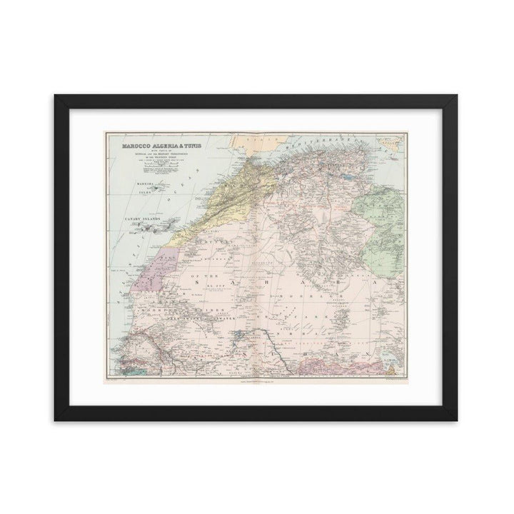 Map of North Africa - 1904 - Native Threads Palestine clothing