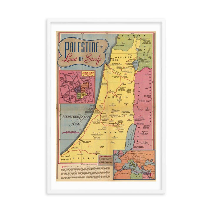 Map of Palestine - 1936 - Native Threads Palestine clothing