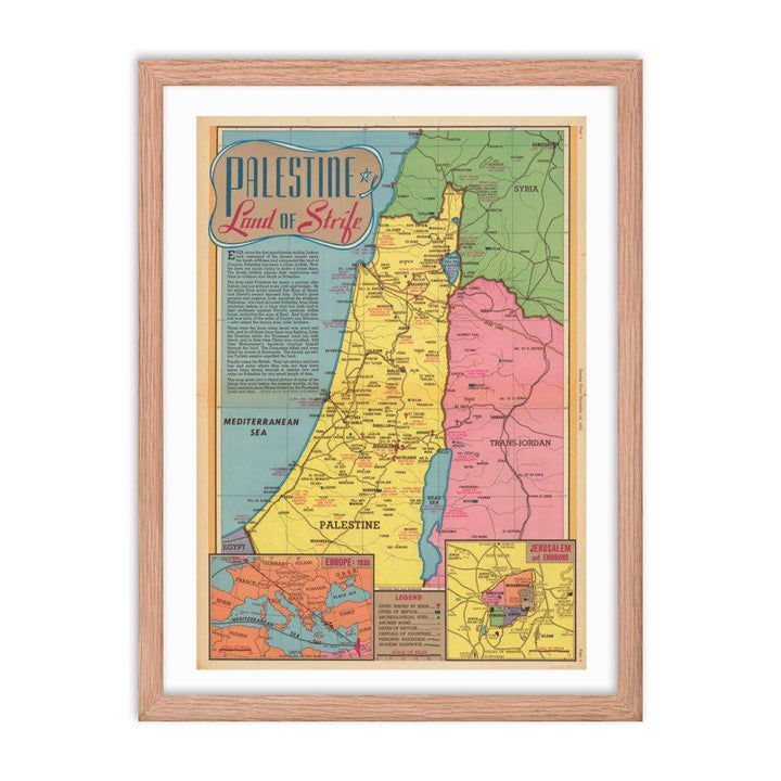 Map of Palestine - 1945 - Native Threads Palestine clothing