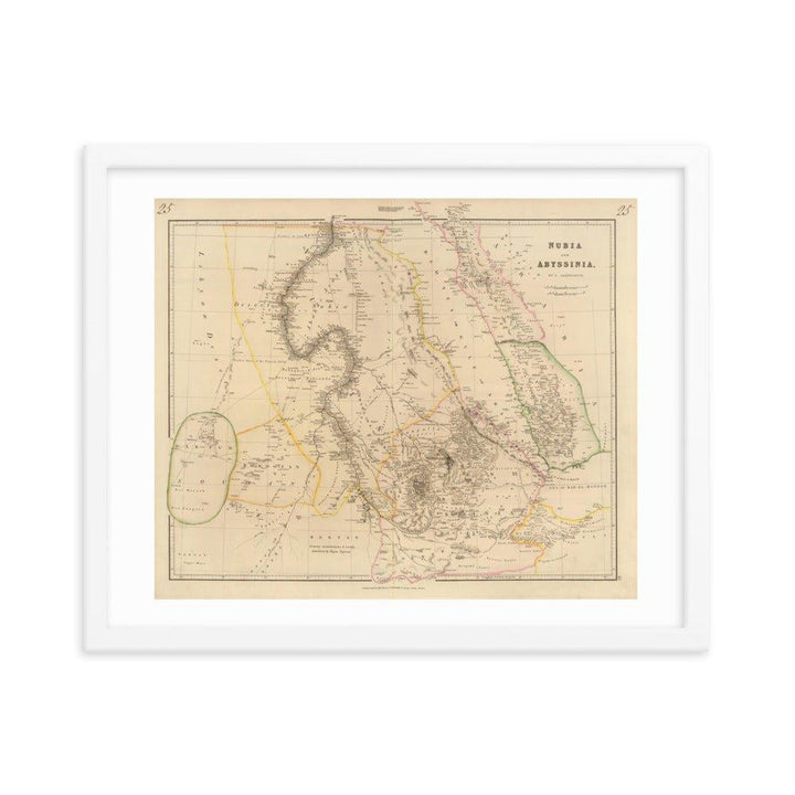 Map of Sudan and Ethiopia - 1838 - Native Threads Palestine clothing
