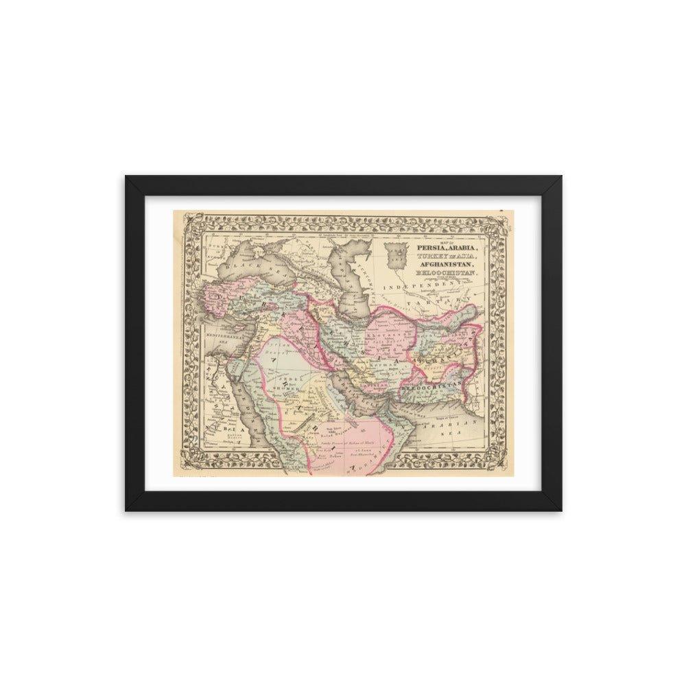 Map of the Middle East - 1880 - Native Threads Palestine clothing