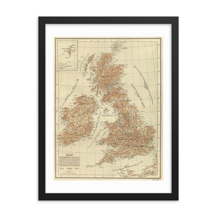 Ottoman Map of the UK and Ireland - 1894 - Native Threads Palestine clothing