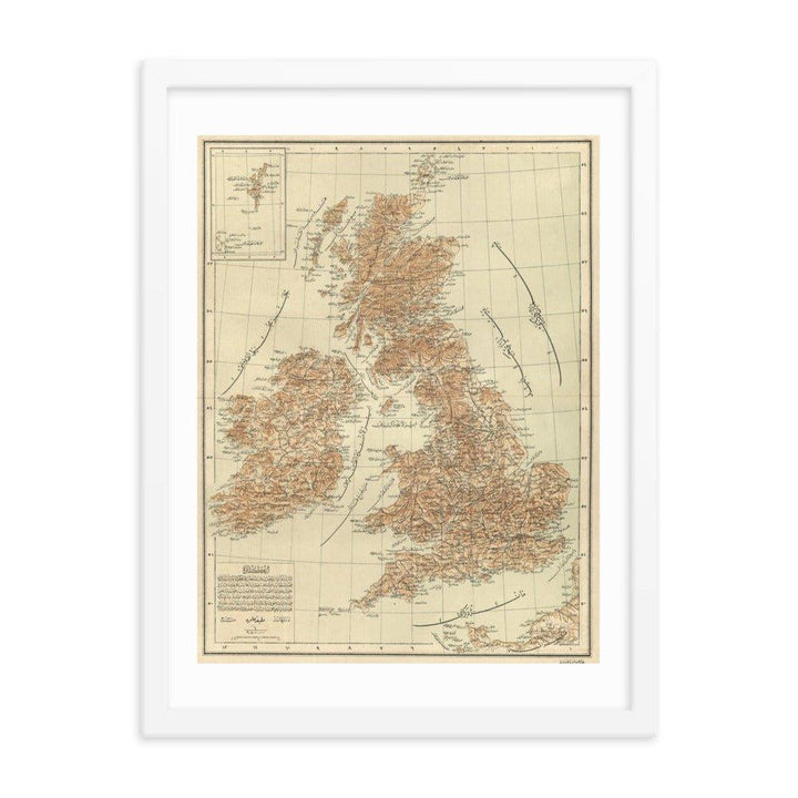 Ottoman Map of the UK and Ireland - 1894 - Native Threads Palestine clothing