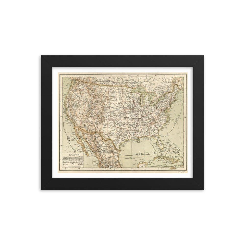 Ottoman Map of the USA - 1895 - Native Threads Palestine clothing