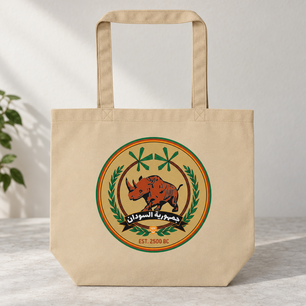 Sudan FC Eco Tote Bag, close-up of the printed design and bag fabric.