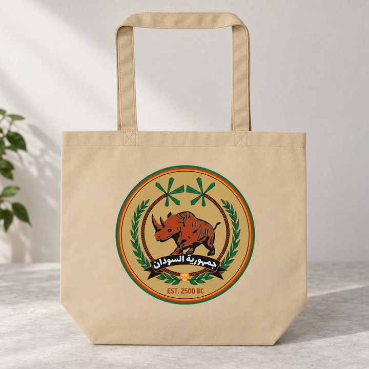 Sudan FC Eco Tote Bag, close-up of the printed design and bag fabric.